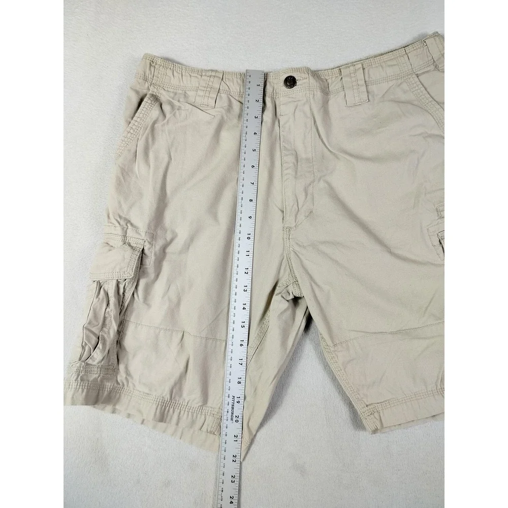 CSG Cargo Shorts Mens 38 Beige Elastic Waist Utility Pockets Gorpcore‎ Outdoors